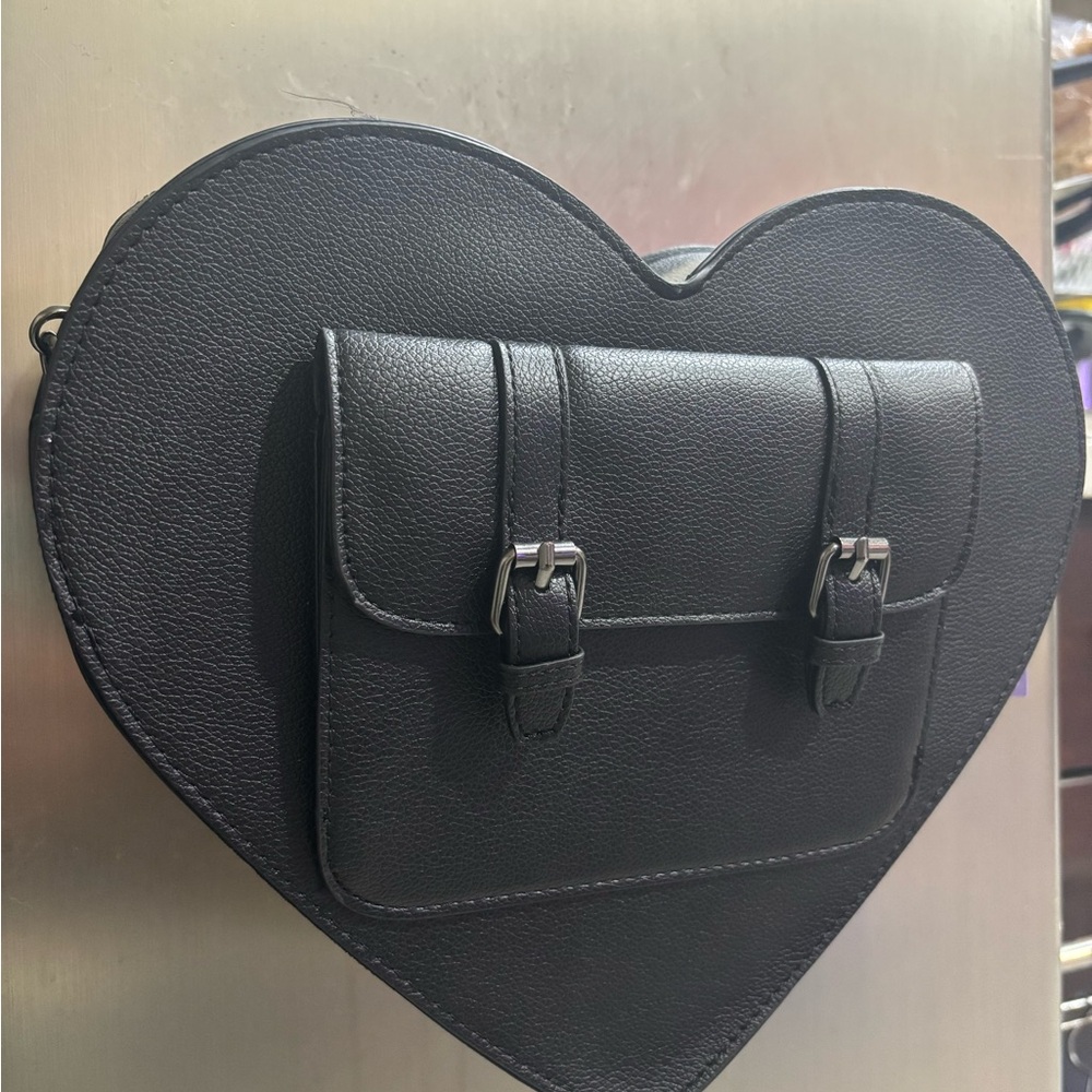 Claire’s Black Heart Backpack Bag